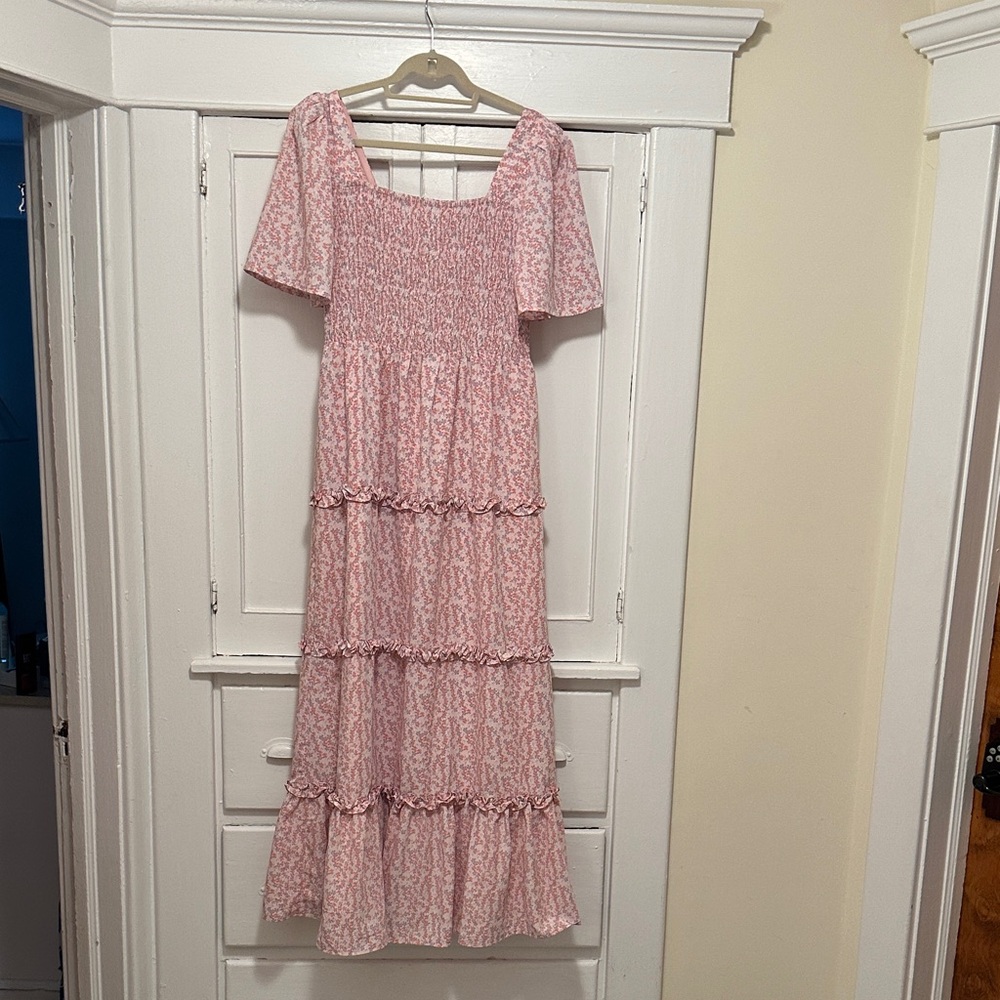 Pink Floral Maxi Dress
